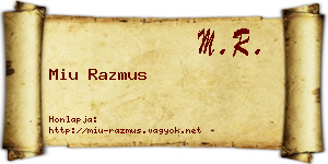 Miu Razmus névjegykártya
